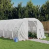 vidaXL drivhus med stålstel 30 m² 10x3x2 m hvid - Drivhuse