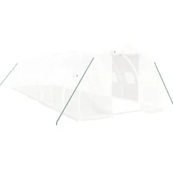 vidaXL drivhus med stålstel 30 m² 10x3x2 m hvid - Drivhuse