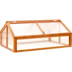 vidaXL drivhus 114x80x50 cm fyrretræ brun - Drivhuse