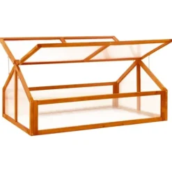 vidaXL drivhus 114x80x50 cm fyrretræ brun - Drivhuse