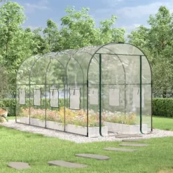 vidaXL drivhus 160x400x190 cm PVC og pulverlakeret stål transparent - Drivhuse