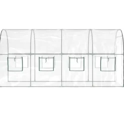 vidaXL drivhus 160x400x190 cm PVC og pulverlakeret stål transparent - Drivhuse