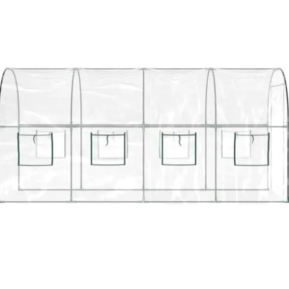 vidaXL drivhus 160x400x190 cm PVC og pulverlakeret stål transparent - Drivhuse