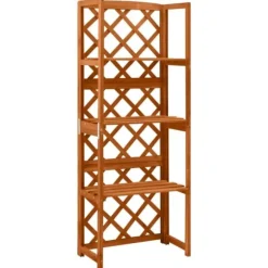 vidaXL espalier med hylder 55x30x140 cm massivt grantræ - Havebuer, espalierer & pergolaer
