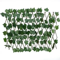 vidaXL espalier med kunstige vinblade 190x60 cm udvidelig grøn - Havehegn