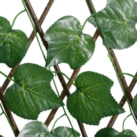 vidaXL espalier med kunstige vinblade 190x60 cm udvidelig grøn - Havehegn