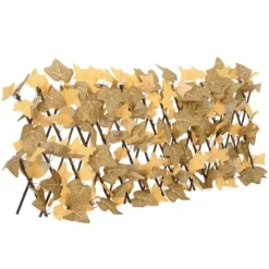vidaXL espalier med kunstige ahornblade 180x30 cm udvidelig orange - Havehegn