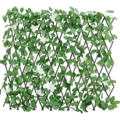 vidaXL espalier med kunstig vedbend 186x30 cm udvidelig grøn - Havehegn