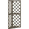 vidaXL espalier til hjørne 50x50x145 cm massivt grantræ grå - Havebuer, espalierer & pergolaer
