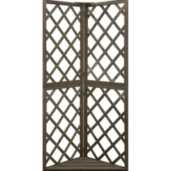 vidaXL espalier til hjørne 50x50x145 cm massivt grantræ grå - Havebuer, espalierer & pergolaer