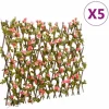 vidaXL espalierer med kunstig vedbend 5 stk. 180x60 cm udvidelig pink - Havehegn