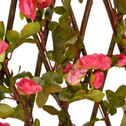 vidaXL espalierer med kunstig vedbend 5 stk. 180x60 cm udvidelig pink - Havehegn