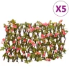 vidaXL espalierer med kunstig vedbend 5 stk. 180x20 cm udvidelig pink - Havehegn