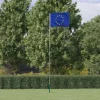 vidaXL Europaflag og flagstang 5,55 m aluminium - Flag & vimpler