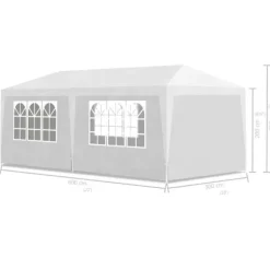 vidaXL festtelt 3 x 6 m hvid - Festtelte & havepavilloner