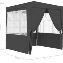 vidaXL festtelt med sidevægge 2x2 m 90 g/m² antracitgrå - Festtelte & havepavilloner