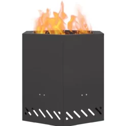 vidaXL Fire Pit Black 48 x 48 x 51 cm Cold-rolled steel