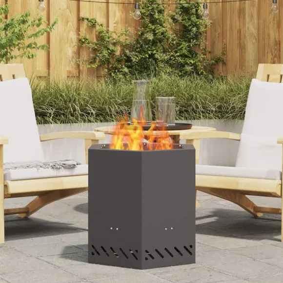 vidaXL Fire Pit Black 48 x 48 x 51 cm Cold-rolled steel
