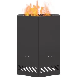 vidaXL Fire Pit Black 38 x 38 x 51 cm Cold-rolled steel