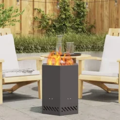 vidaXL Fire Pit Black 38 x 38 x 51 cm Cold-rolled steel