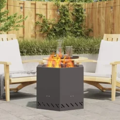vidaXL Fire Pit Black 58 x 58 x 51 cm Cold-rolled steel
