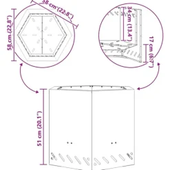 vidaXL Fire Pit Black 58 x 58 x 51 cm Cold-rolled steel
