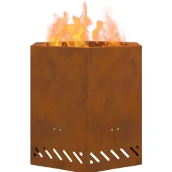 vidaXL Fire Pit Brown 48 x 48 x 51 cm Weathering steel