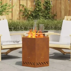 vidaXL Fire Pit Brown 48 x 48 x 51 cm Weathering steel