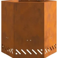 vidaXL Fire Pit Brown 48 x 48 x 51 cm Weathering steel