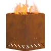 vidaXL Fire Pit Brown 58 x 58 x 51 cm Weathering steel