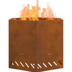 vidaXL Fire Pit Brown 58 x 58 x 51 cm Weathering steel