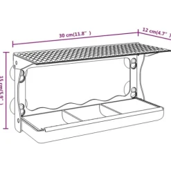 vidaXL foderautomater til vindue 2 stk. 30x12x15 cm akryl - Foderautomater til fugle