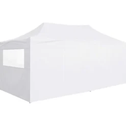 vidaXL foldbart festtelt med 4 sidevægge 3 x 6 m stål hvid - Festtelte & havepavilloner