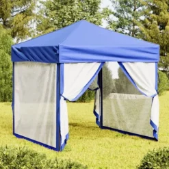 vidaXL foldbart festtelt med sidevægge 2x2 m blå - Festtelte & havepavilloner
