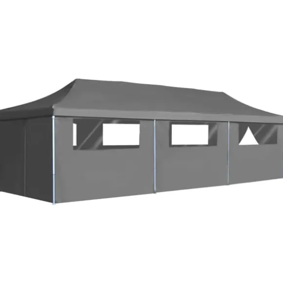 vidaXL foldbart pop op-festtelt med 8 sidevægge 3 x 9 m antracitgrå - Festtelte & havepavilloner