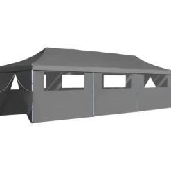 vidaXL foldbart pop op-festtelt med 8 sidevægge 3 x 9 m antracitgrå - Festtelte & havepavilloner