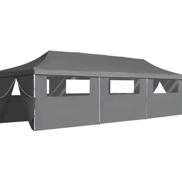 vidaXL foldbart pop op-festtelt med 8 sidevægge 3 x 9 m antracitgrå - Festtelte & havepavilloner