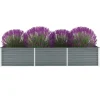 vidaXL forhøjet plantekasse 240x80x45 cm galvaniseret stål grå - Plantekrukker