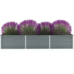 vidaXL forhøjet plantekasse 240x80x45 cm galvaniseret stål grå - Plantekrukker