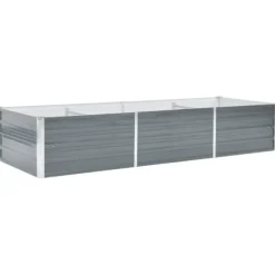 vidaXL forhøjet plantekasse 240x80x45 cm galvaniseret stål grå - Plantekrukker