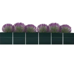 vidaXL forhøjet plantekasse 480x80x77 cm galvaniseret stål grøn - Plantekrukker