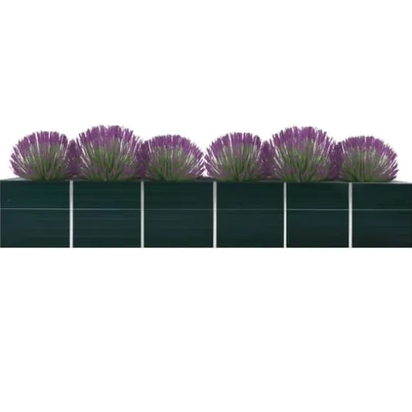 vidaXL forhøjet plantekasse 480x80x77 cm galvaniseret stål grøn - Plantekrukker