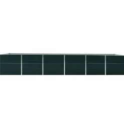vidaXL forhøjet plantekasse 480x80x77 cm galvaniseret stål grøn - Plantekrukker