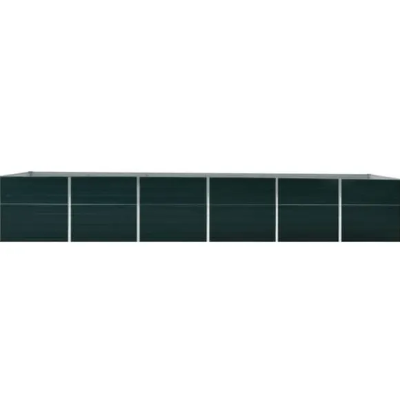vidaXL forhøjet plantekasse 480x80x77 cm galvaniseret stål grøn - Plantekrukker