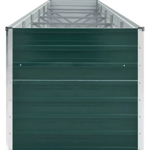 vidaXL forhøjet plantekasse 480x80x77 cm galvaniseret stål grøn - Plantekrukker