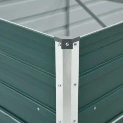 vidaXL forhøjet plantekasse 480x80x77 cm galvaniseret stål grøn - Plantekrukker