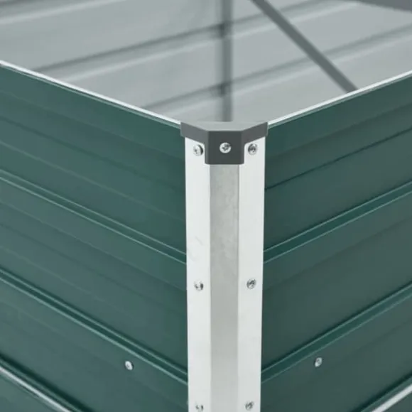 vidaXL forhøjet plantekasse 480x80x77 cm galvaniseret stål grøn - Plantekrukker