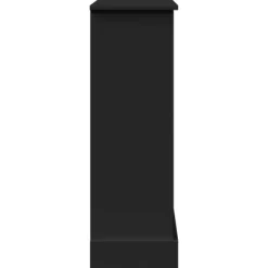 vidaXL forsats til pejs 90x30x90 cm konstrueret træ sort