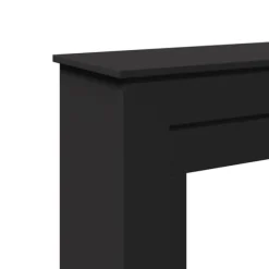 vidaXL forsats til pejs 90x30x90 cm konstrueret træ sort