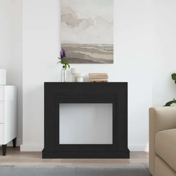 vidaXL forsats til pejs 100x30x87,5 cm konstrueret træ sort-eg